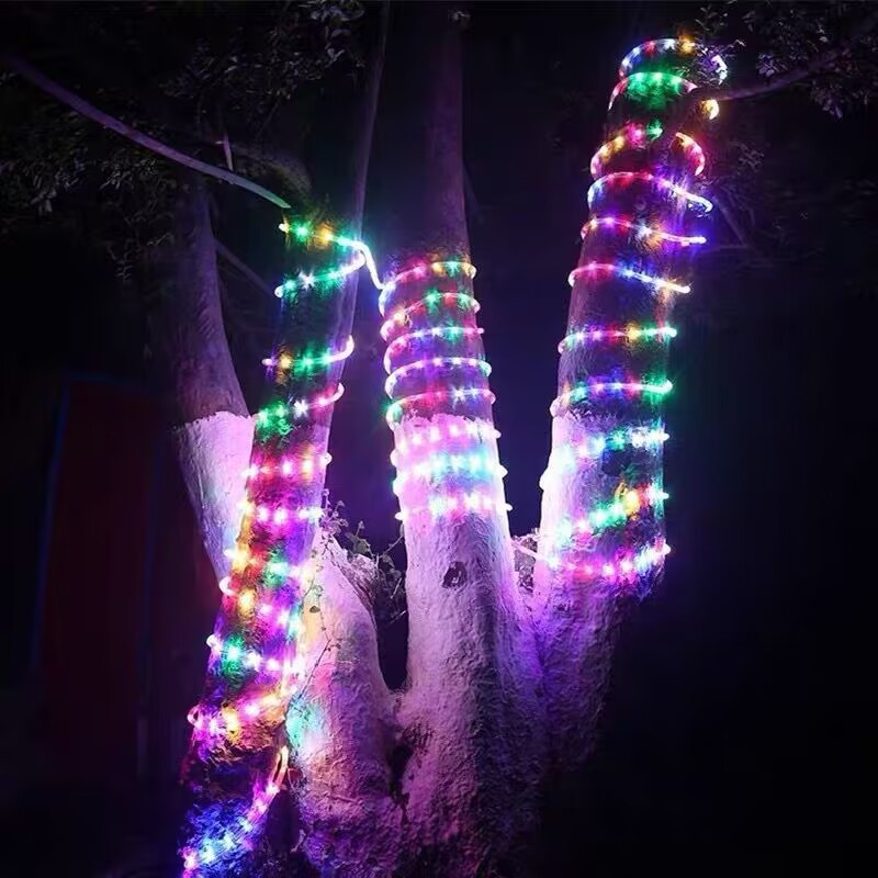 Duckkoko Colorful LED Outside Rope Light - 8 Modes Waterproof Permanent Exterior Christmas Patio Palm Tree Yard Ambient - Image 3