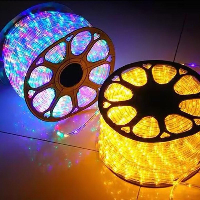 Duckkoko Colorful LED Outside Rope Light - 8 Modes Waterproof Permanent Exterior Christmas Patio Palm Tree Yard Ambient