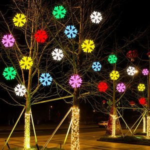Duckkoko Outdoor LED Atmosphere Lights Tree Decorative Lights New Year Christmas Outdoor Luminous Snowflake Lights