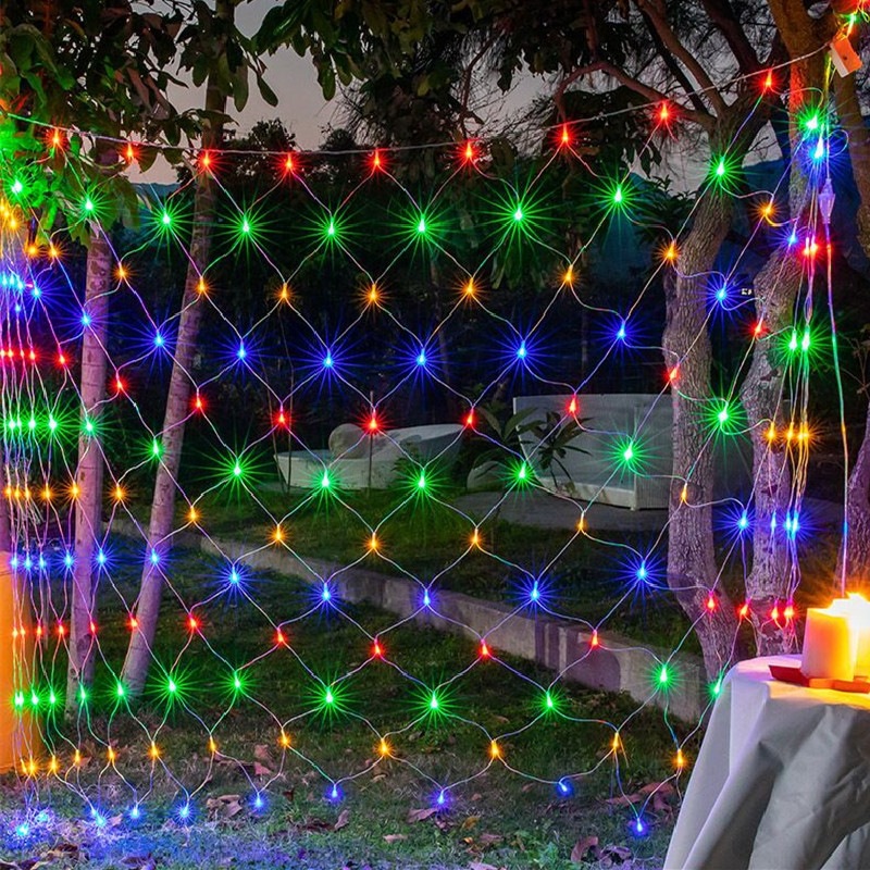Duckkoko 20Ft x 13Ft Net Lights Outdoor Mesh Lights Plug in Waterproof for Party Garden Backyard Wall Bush Decor - Image 3
