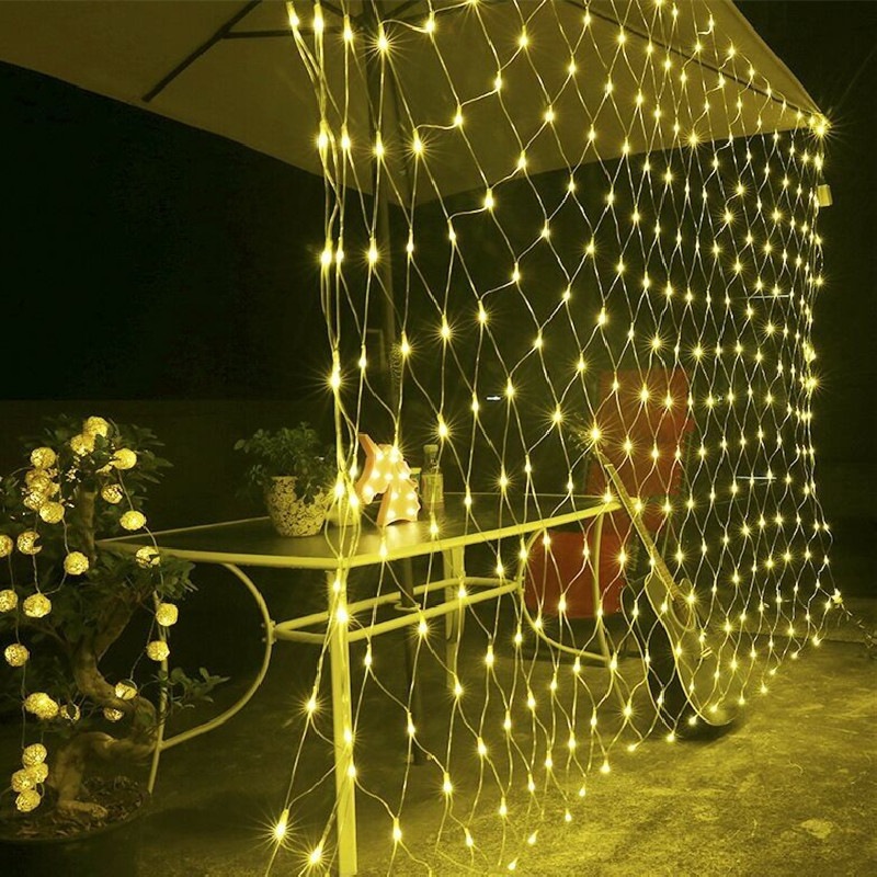Duckkoko 20Ft x 13Ft Net Lights Outdoor Mesh Lights Plug in Waterproof for Party Garden Backyard Wall Bush Decor - Image 5