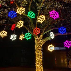 Duckkoko Big Christmas Snowflakes Lights Waterproof Battery Operated Snowflakes Christmas Decorations