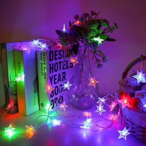 Duckkoko Battery Operated Star Lights for Bedroom Waterproof Christmas Lights Canopy Playhouse Camping Awning
