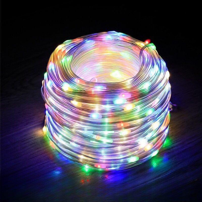 Duckkoko Led Solar Small Colorful Lights Flashing Lights String Lights Outdoor Waterproof Tree Lights
