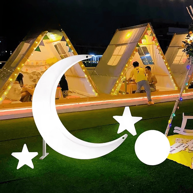 Duckkoko Outdoor luminous moon lamp waterproof floor-standing large five-pointed star camping decoration - Image 2