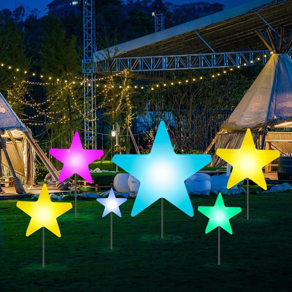 Duckkoko Outdoor luminous moon lamp waterproof floor-standing large five-pointed star camping decoration - Image 3