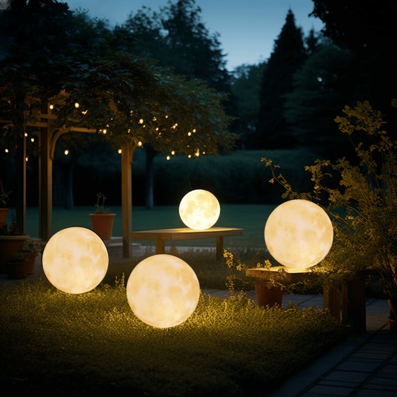 Duckkoko Garden Lights Solar Moon Lamp Outdoor Full Moon Lamp for Porch Yard Lawn Patio - Image 9