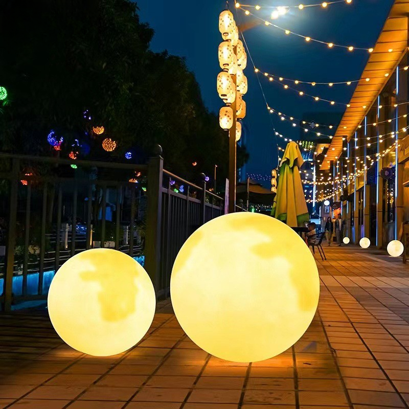 Duckkoko Garden Lights Solar Moon Lamp Outdoor Full Moon Lamp for Porch Yard Lawn Patio - Image 10