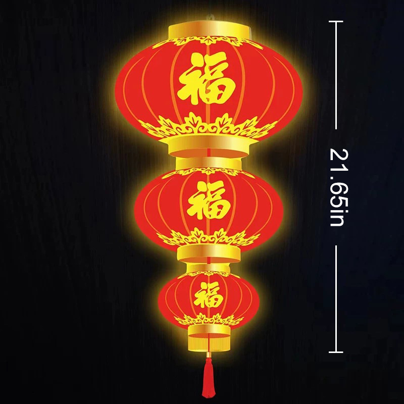 Duckkoko Chinese Lunar New Year Red Lucky Fu Paper Lanterns Decoration Birthday Wedding Xmas Lanterns Decor - Image 4