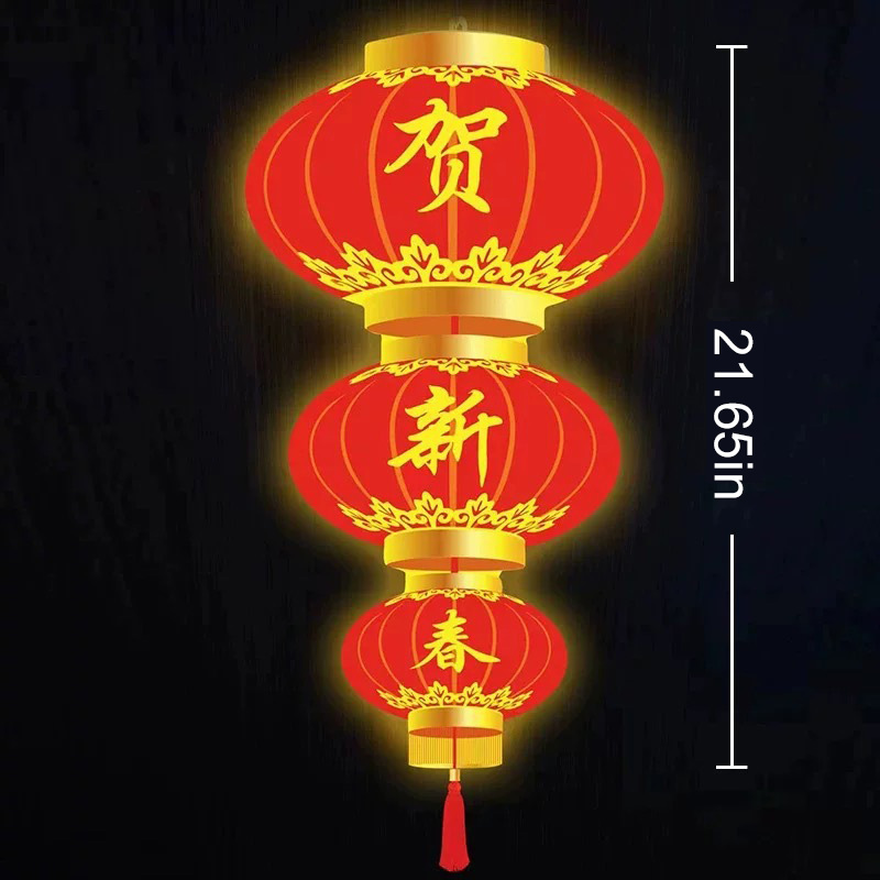 Duckkoko Chinese Lunar New Year Red Lucky Fu Paper Lanterns Decoration Birthday Wedding Xmas Lanterns Decor - Image 3