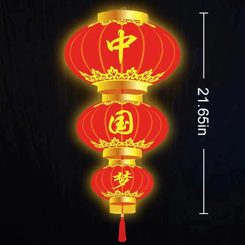 Duckkoko Chinese Lunar New Year Red Lucky Fu Paper Lanterns Decoration Birthday Wedding Xmas Lanterns Decor - Image 2