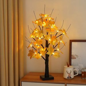DUCKKOKO birch and maple leaf-shaped tree lamp for Christmas, Easter and Thanksgiving Day decoration