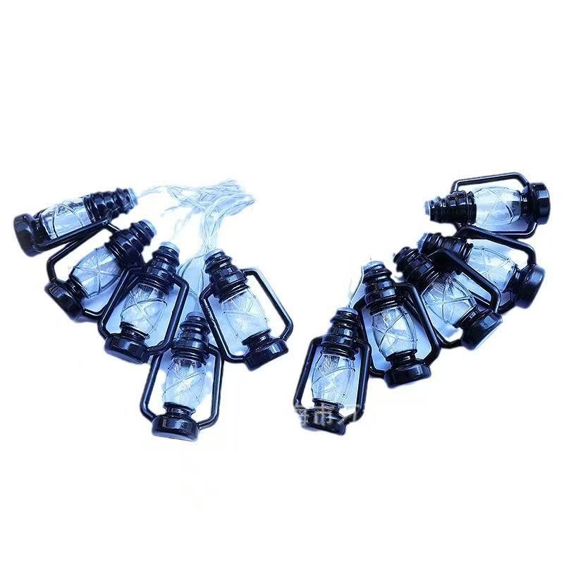 DUCKKOKO 2025 Halloween Cross-border LED Kerosene Lanterns, Retro Horse Lanterns, Nostalgic Colored Lanterns, Spring Festival and Lantern Festival room decoration light strings - Image 2