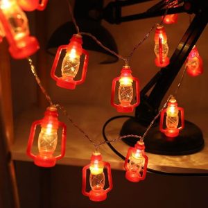 DUCKKOKO 2025 Halloween Cross-border LED Kerosene Lanterns, Retro Horse Lanterns, Nostalgic Colored Lanterns, Spring Festival and Lantern Festival room decoration light strings