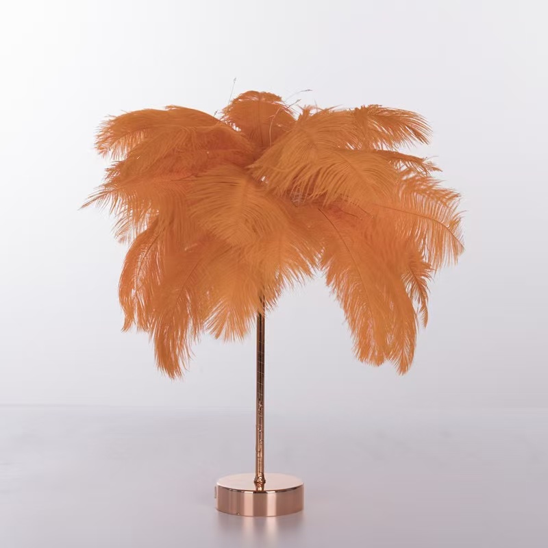 DUCKKOKO 2022 Ostrich Feather Table Lamp, Colored Light, Ironwork Night Light, Remote Control led Dandelion Lamp, Copper Wire Lamp, Remote Control Dimming - Image 2