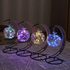 DUCKKOKO LED decorative lamp handmade copper wire lamp apple glass modeling lamp romantic Christmas iron USB night light new style