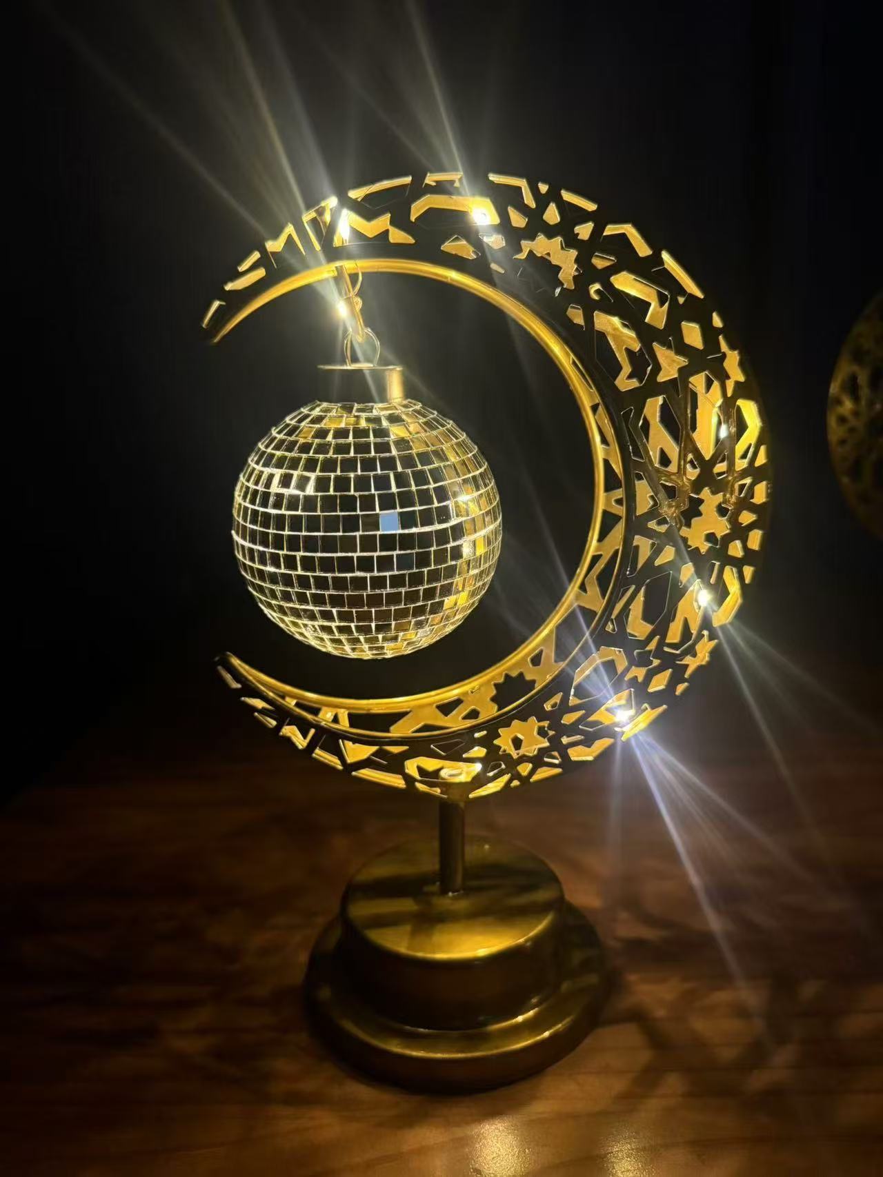 DUCKKOKO cross-border bestseller LED ironwork star Moon round ball night light, festive decoration bedroom table lamp, atmosphere shaped light - Image 13