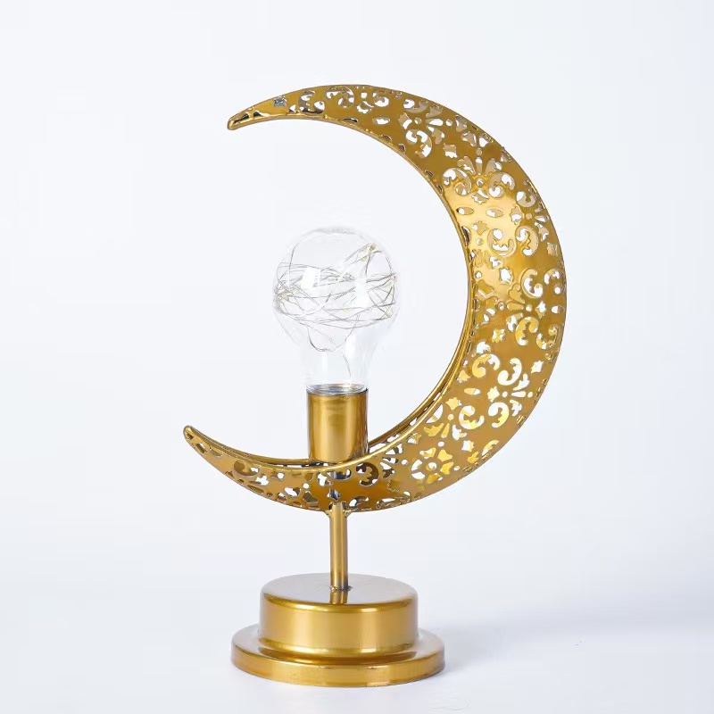 DUCKKOKO cross-border bestseller LED ironwork star Moon round ball night light, festive decoration bedroom table lamp, atmosphere shaped light - Image 9