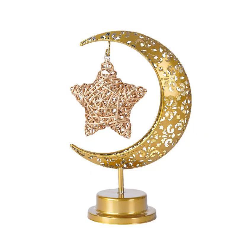 DUCKKOKO cross-border bestseller LED ironwork star Moon round ball night light, festive decoration bedroom table lamp, atmosphere shaped light - Image 10