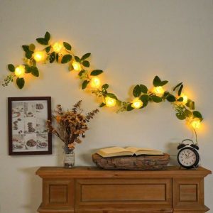 DUCKKOKOLED rose rattan light Christmas decoration rose flower light Romantic Valentine's Day confession and proposal decoration bedroom color light